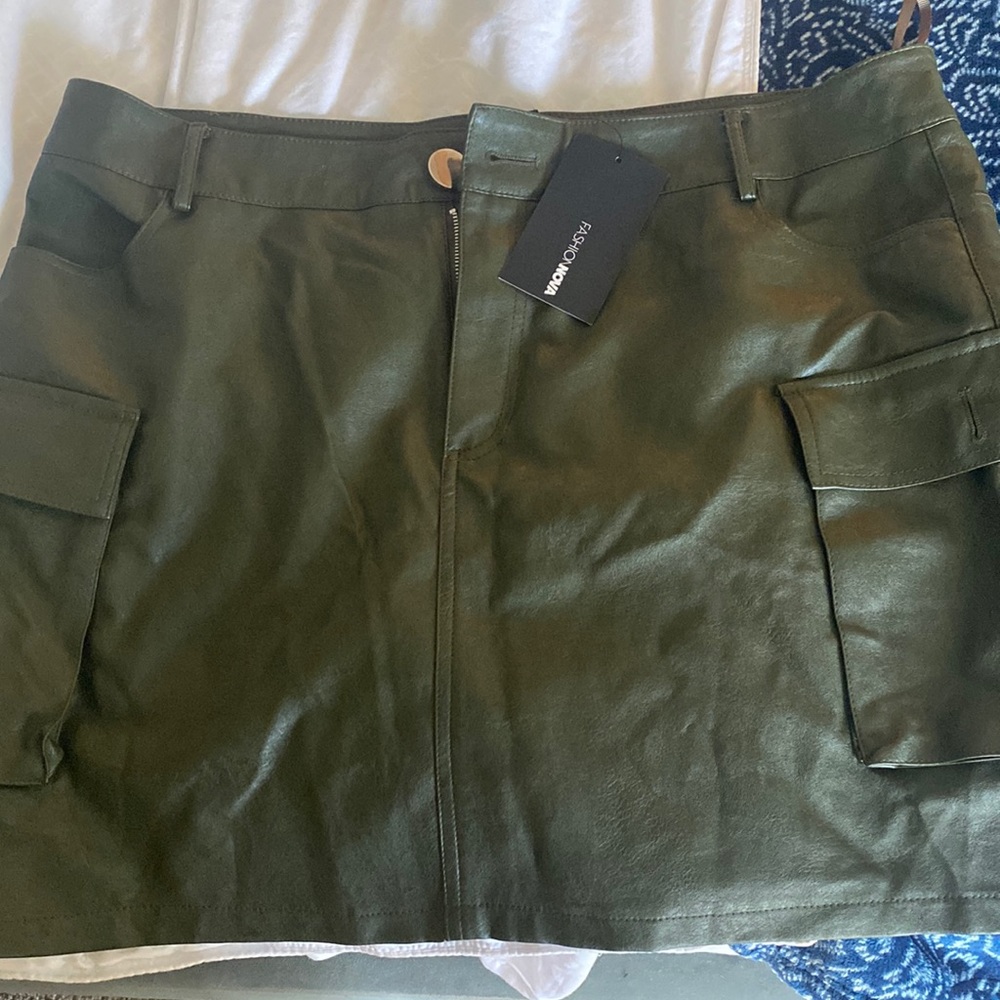 Army green skirt